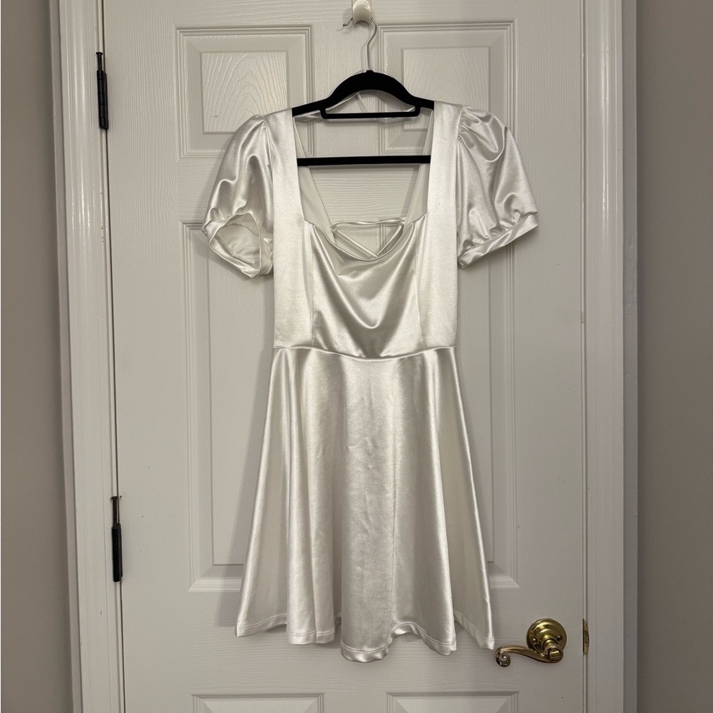 Windsor Shimmering White Satin Gown